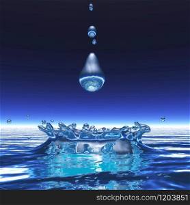 3D Illustration of splashing Fluid