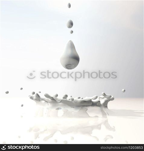 3D Illustration of splashing Fluid