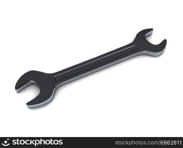 3d illustration of steel wrench over white background
