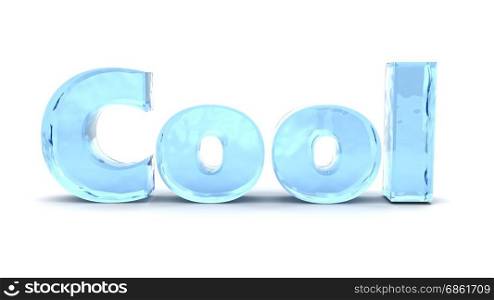 3d illustration of text cool, over white background