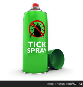 3d illustration of tick spray, over white background