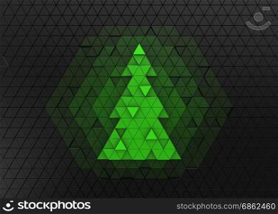 3d illustration of triangles puzzle christmas tree