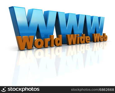 3d illustration of web sign over white background