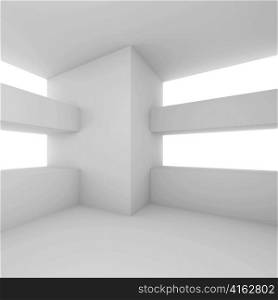 3d Illustration of White Abstract Architectural Design