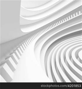 3d Illustration of White Abstract Architectural Design