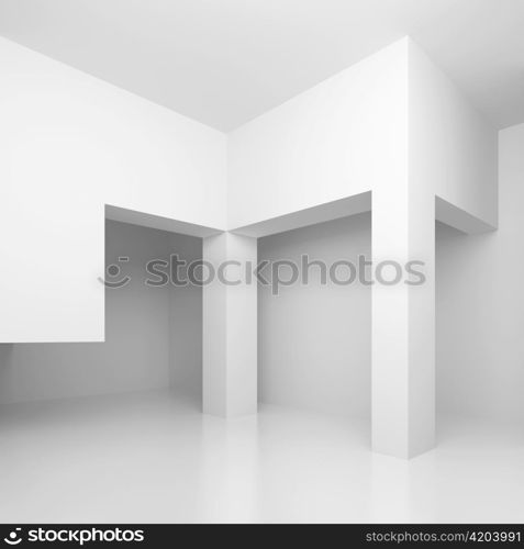 3d Illustration of White Abstract Architecture