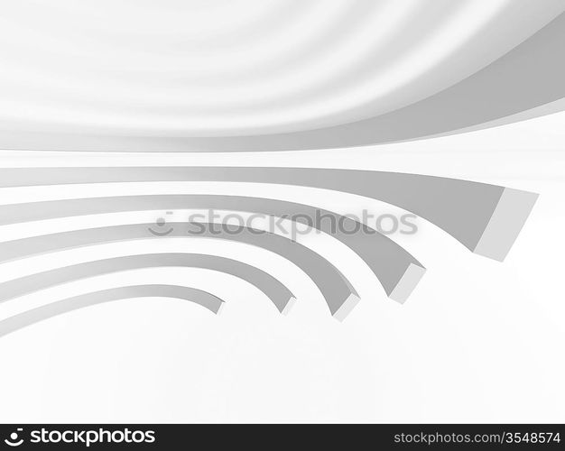 3d Illustration of White Abstract Architecture Background