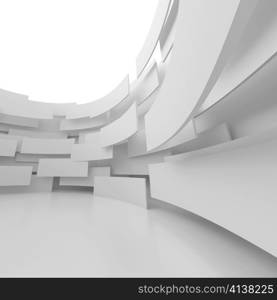 3d Illustration of White Abstract Architecture Background