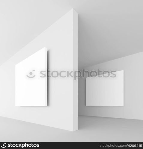 3d Illustration of White Abstract Architecture Background