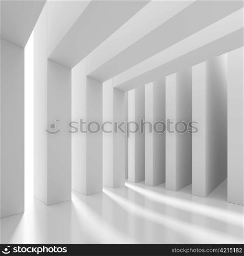 3d Illustration of White Abstract Architecture Background