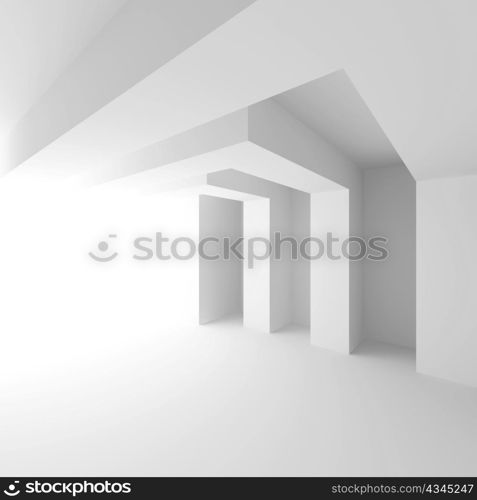 3d Illustration of White Abstract Architecture Background