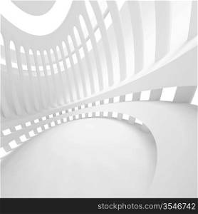 3d Illustration of White Abstract Architecture Construction