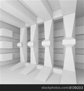 3d Illustration of White Abstract Construction