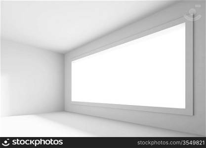 3d Illustration of White Abstract Empty Room
