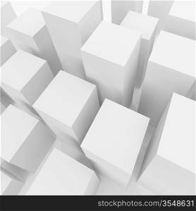 3d Illustration of White Abstract Geometric Background