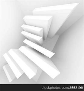 3d Illustration of White Abstract Geometric Background