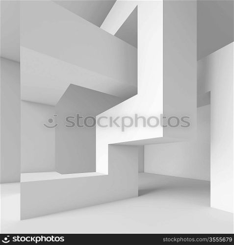 3d Illustration of White Abstract Geometric Wallpaper