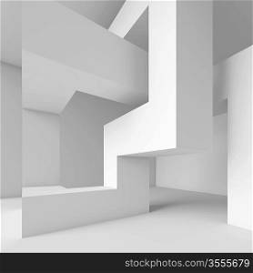 3d Illustration of White Abstract Geometric Wallpaper