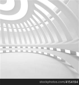 3d Illustration of White Abstract Hall Background