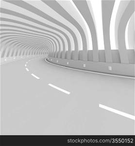 3d Illustration of White Abstract Highway Bridge