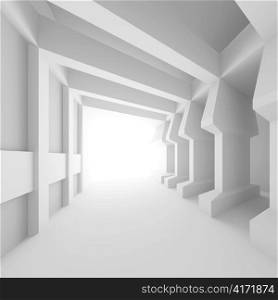 3d Illustration of White Abstract Industrial Background
