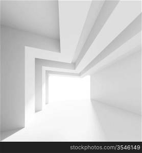 3d Illustration of White Abstract Interior Background