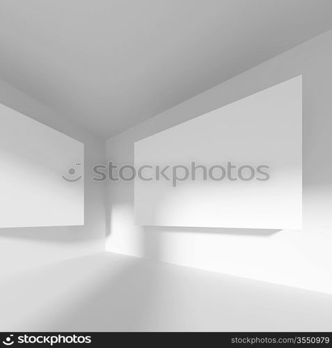 3d Illustration of White Abstract Interior Background