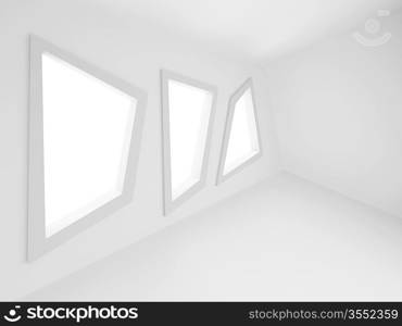 3d Illustration of White Abstract Interior Background