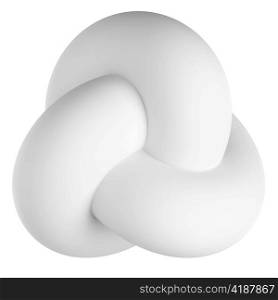 3d Illustration of White Abstract Knot Isolated on White