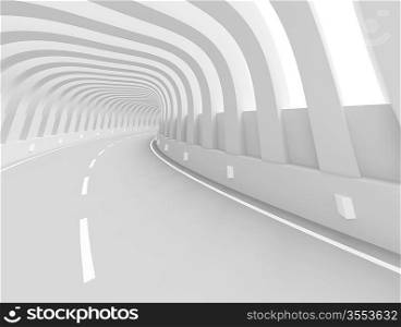 3d Illustration of White Abstract Road Background