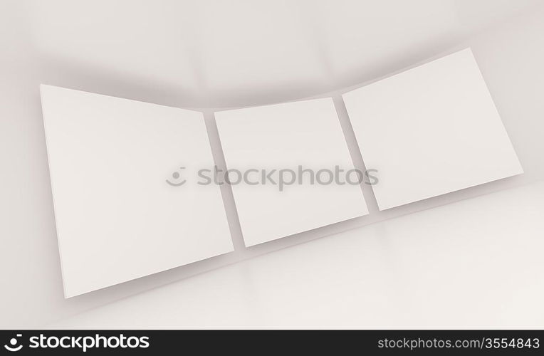 3d Illustration of White Abstract Screens Background
