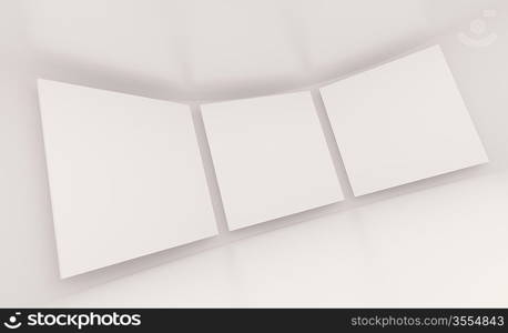 3d Illustration of White Abstract Screens Background