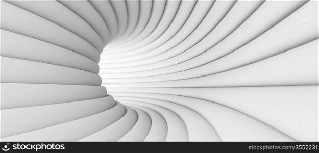 3d Illustration of White Abstract Tunnel Background