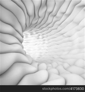 3d Illustration of White Abstract Tunnel Wallpaper