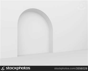 3d Illustration of White Arch Interior Background