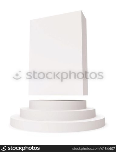 3d Illustration of White Box Isolated on White Background