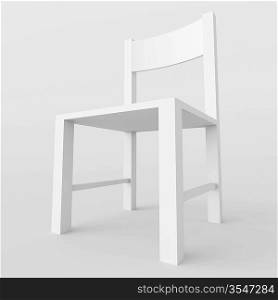 3d Illustration of White Chair in Empty Room