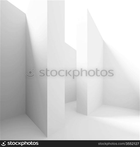 3d Illustration of White Columns Hall Background