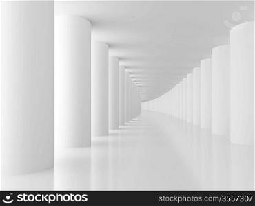 3d Illustration of White Columns Hall Background