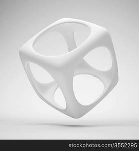 3d Illustration of White Design Element or Logo