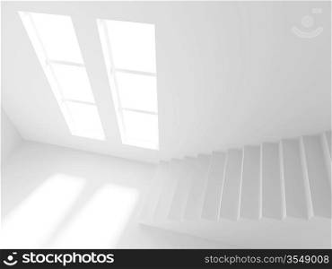3d Illustration of White Empty Room Background