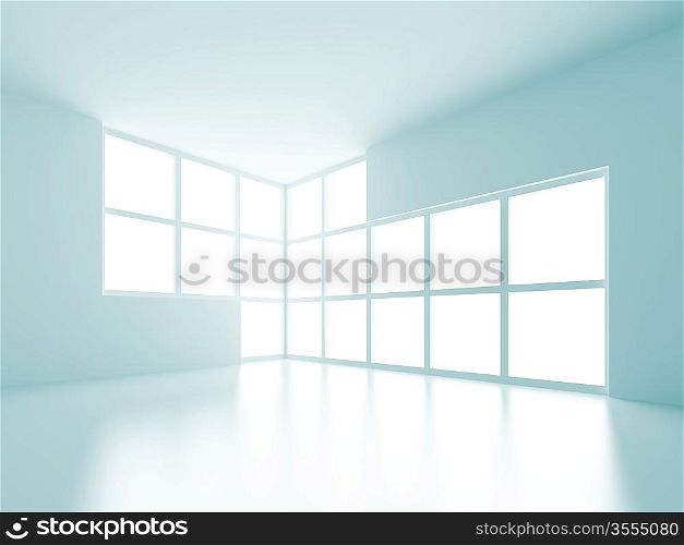 3d Illustration of White empty Room Background