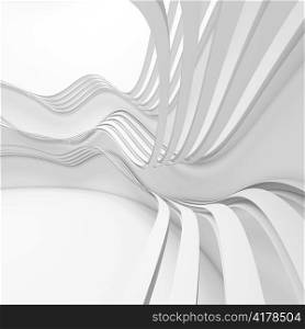 3d Illustration of White Futuristic Architecture Design