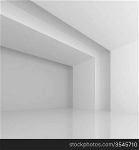 3d Illustration of White Futuristic Hall Background