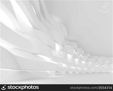 3d Illustration of White Futuristic Interior Background