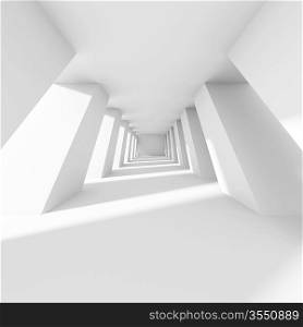 3d Illustration of White Futuristic !orridor Background