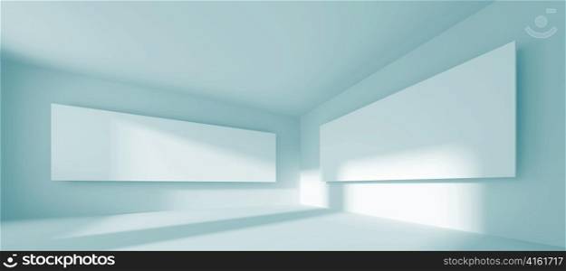 3d Illustration of White Gallery Interior Background