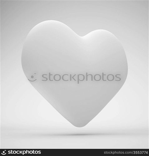 3d Illustration of White Heart Symbol Background