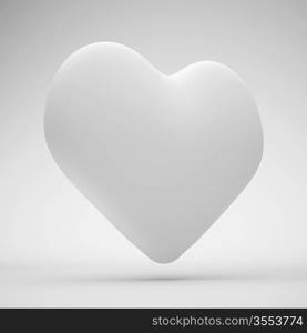 3d Illustration of White Heart Symbol Background