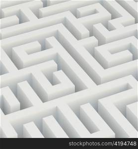 3d Illustration of White Maze Background